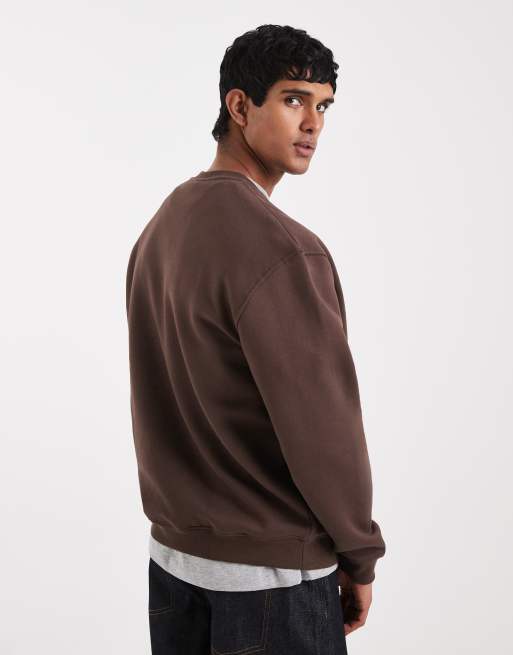 ASOS DESIGN – Basic-Sweatshirt mit Relaxed Fit in Braun , 2 von 5