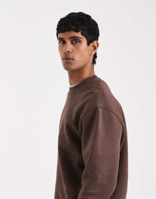 ASOS DESIGN – Basic-Sweatshirt mit Relaxed Fit in Braun , 5 von 5