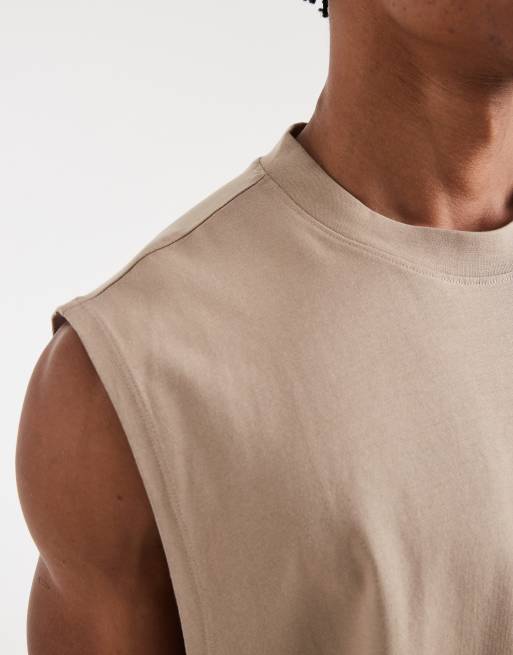 ASOS DESIGN – Basic – Szarobeżowy top bez rękawów o fasonie oversize, 5 z 5