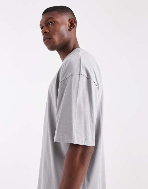 ASOS DESIGN – Basic – Szary T-shirt oversize, 4 z 5