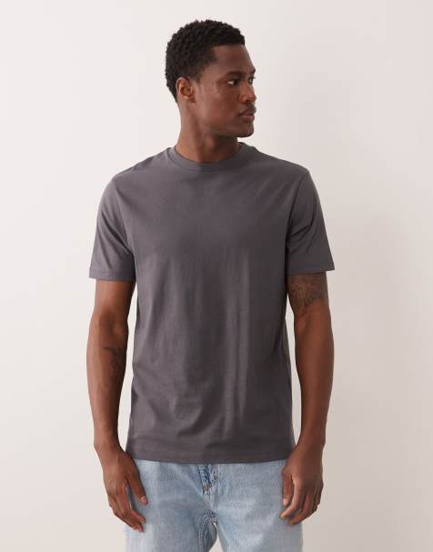 ASOS DESIGN – Basic-T-Shirt in Anthrazit mit Regular-Fit-Schnitt - view 1