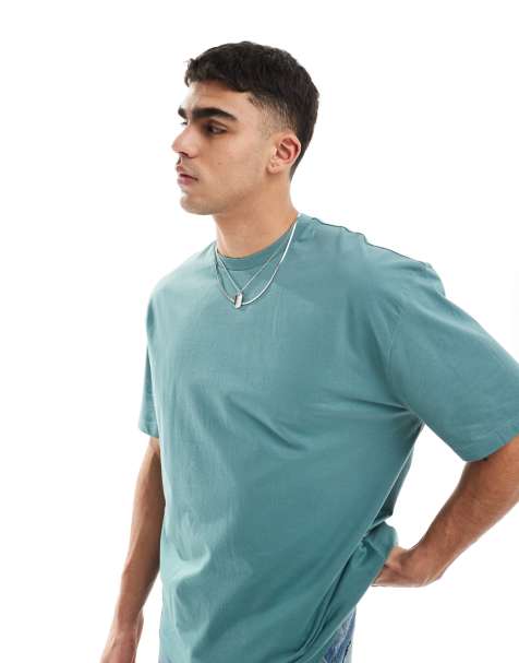 ASOS DESIGN – Basic-T-Shirt in Blau mit Oversize-Schnitt - view 1