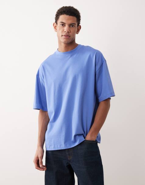 ASOS DESIGN – Basic-T-Shirt in Blau mit Oversize-Schnitt - view 1