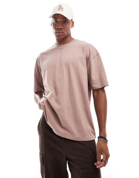 ASOS DESIGN – Basic-T-Shirt in Braun mit Oversize-Schnitt - view 1