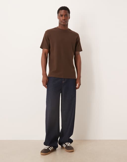 ASOS DESIGN – Basic-T-Shirt in Braun mit Regular-Fit-Schnitt und Waffelstruktur, 2 von 5