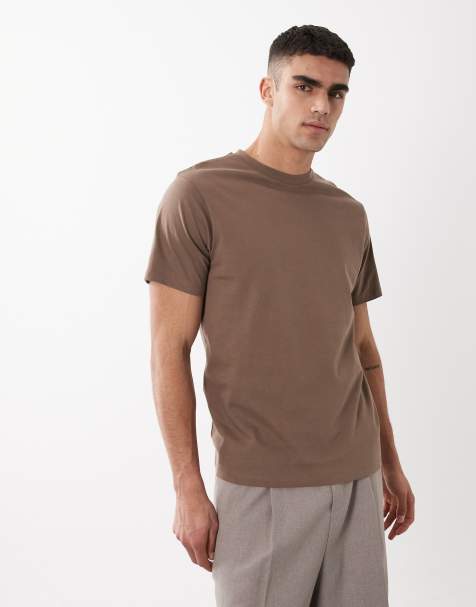 ASOS DESIGN – Basic-T-Shirt in Braun mit Regular-Fit-Schnitt - view 1