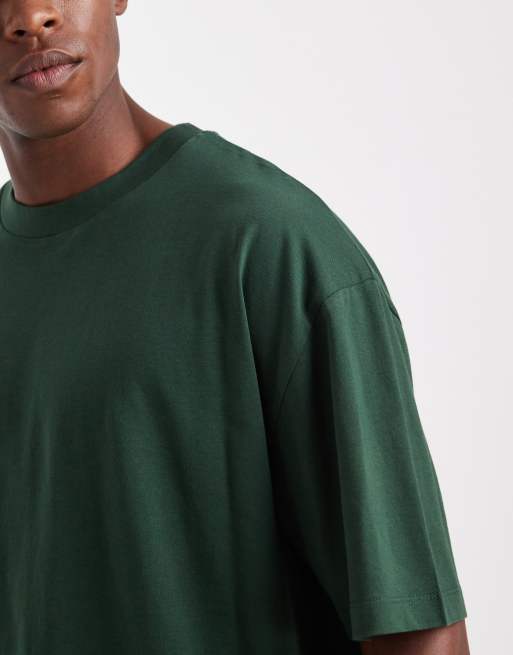 ASOS DESIGN – Basic-T-Shirt in Dunkelgrün mit Oversize-Schnitt, 5 von 5