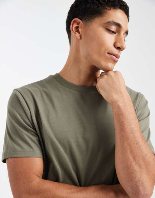 ASOS DESIGN – Basic-T-Shirt in Khaki mit Regular-Fit-Schnitt, 5 von 5