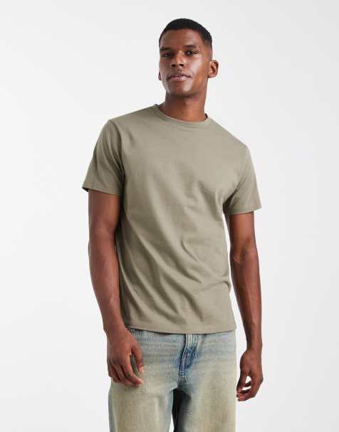 ASOS DESIGN – Basic-T-Shirt in Khaki mit Rundhalsausschnitt - view 1