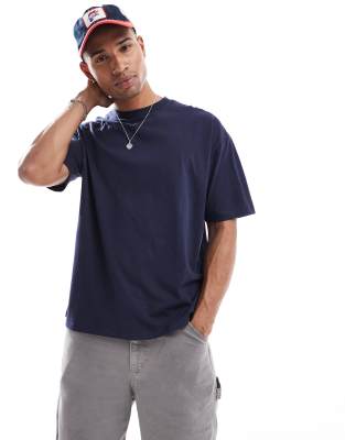 ASOS DESIGN – Basic-T-Shirt in Marineblau mit Oversize-Schnitt