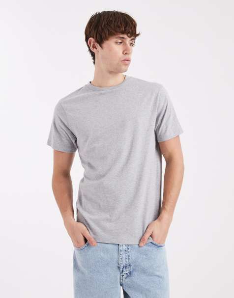 ASOS DESIGN – Basic-T-Shirt in meliertem Grau mit Regular-Fit-Schnitt - view 1