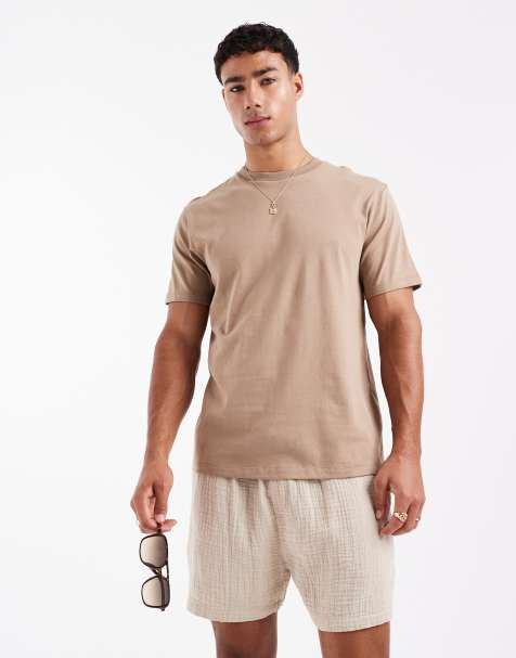 ASOS DESIGN – Basic-T-Shirt in Steinbeige mit Regular-Fit-Schnitt - view 1