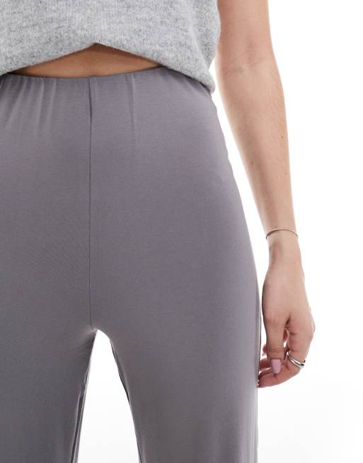 ASOS DESIGN basic wide leg jersey pants in gray