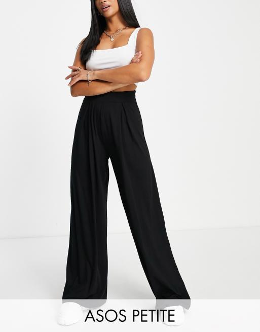 ASOS DESIGN basic wide leg jersey trouser in black | ASOS