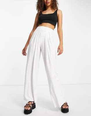 white jersey trousers