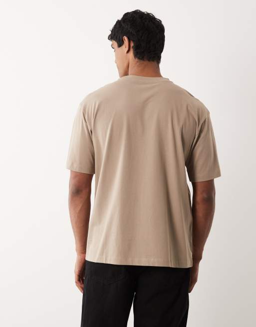 ASOS DESIGN – Basic – Zestaw 2 luźnych T-shirtów w kolorach khaki i szarobeżowym, 4 z 5