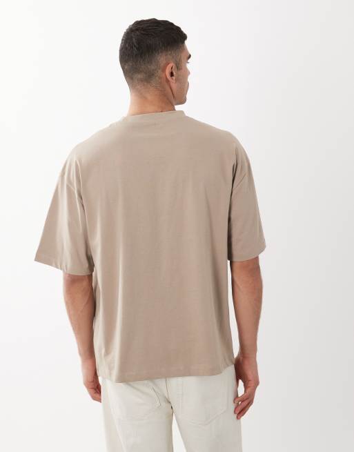 ASOS DESIGN – Basic – Zestaw 2 T-shirtów oversize w kolorach szarobeżowym i zielonym, 3 z 5