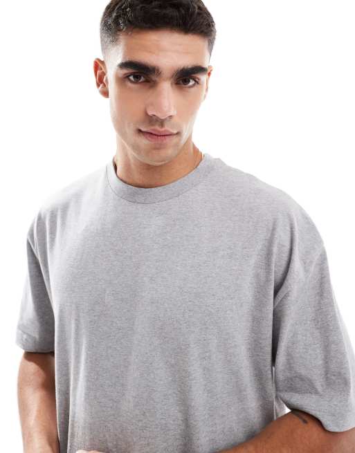 ASOS DESIGN – Basic – Zestaw 2 T-shirtów oversize w kolorach szarym melanżowym i khaki  , 2 z 4