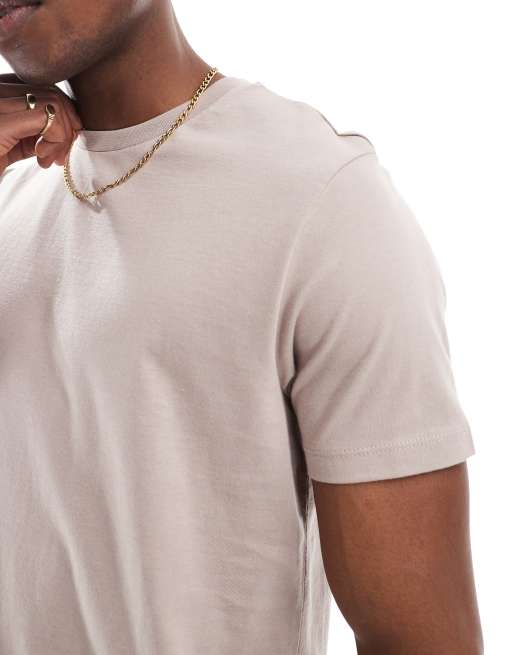 ASOS DESIGN – Basic – Zestaw 2 T-shirtów z okrągłym dekoltem w kolorach grafitowym i szarobeżowym    , 3 z 4