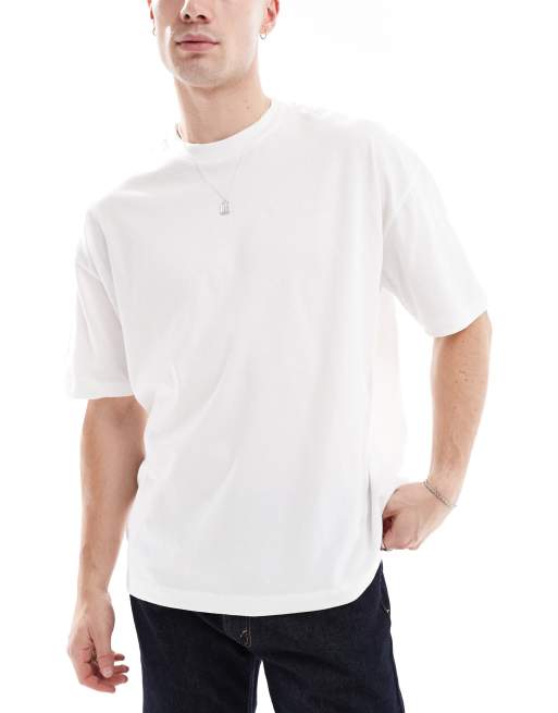 ASOS DESIGN – Basic – Zestaw 3 T-shirtów oversize w kolorach białym, granatowym i szarym melanżowym , 2 z 4