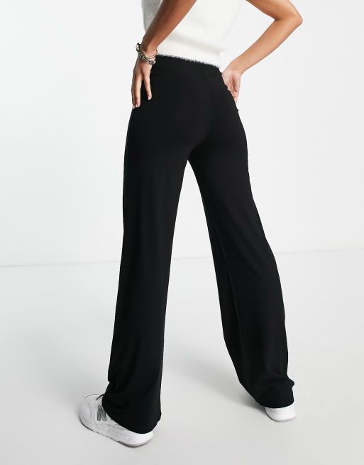 ASOS DESIGN - Basis jerseybukser med vide ben i sort, 2 af 4