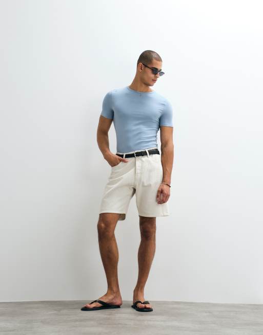ASOS DESIGN - Basisdele - Blå tætsiddende T-shirt, 2 af 5