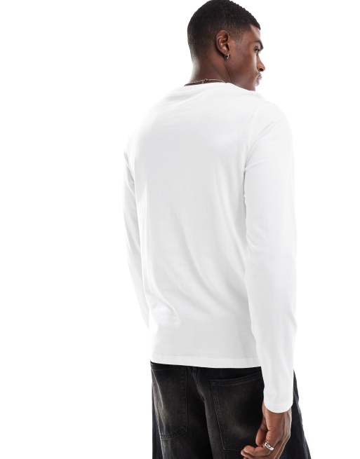 ASOS DESIGN - Basisdele - Hvid T-shirt med rund hals og lange ærmer, 4 af 4
