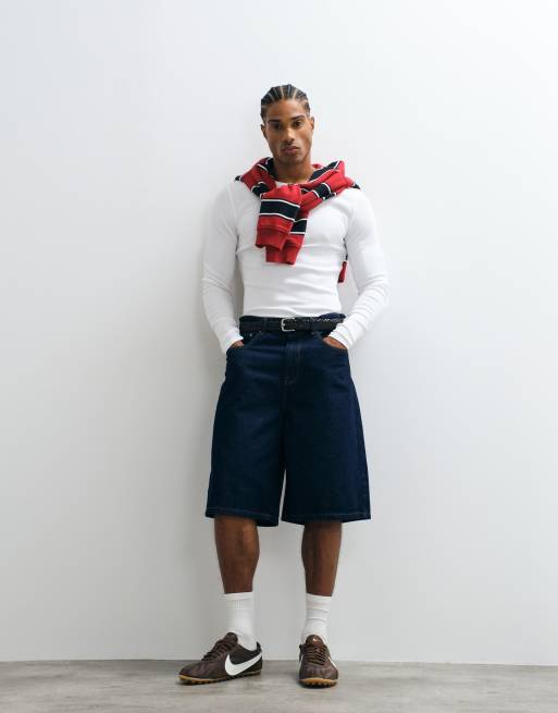 ASOS DESIGN - Basisdele - Hvid tætsiddende T-shirt i ribstrik med lange ærmer, 2 af 7