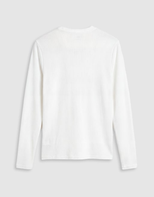 ASOS DESIGN - Basisdele - Hvid tætsiddende T-shirt i ribstrik med lange ærmer, 7 af 7