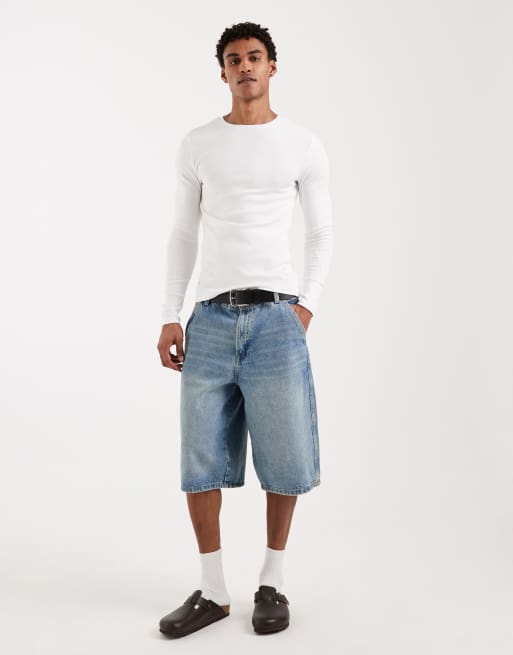ASOS DESIGN - Basisdele - Hvid tætsiddende T-shirt i ribstrik med lange ærmer, 2 af 5