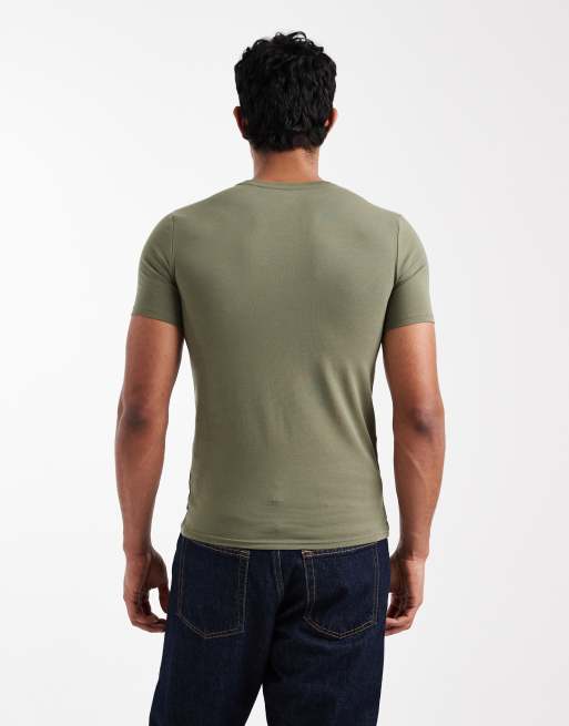 ASOS DESIGN - Basisdele - Kakigrøn tætsiddende T-shirt, 3 af 5