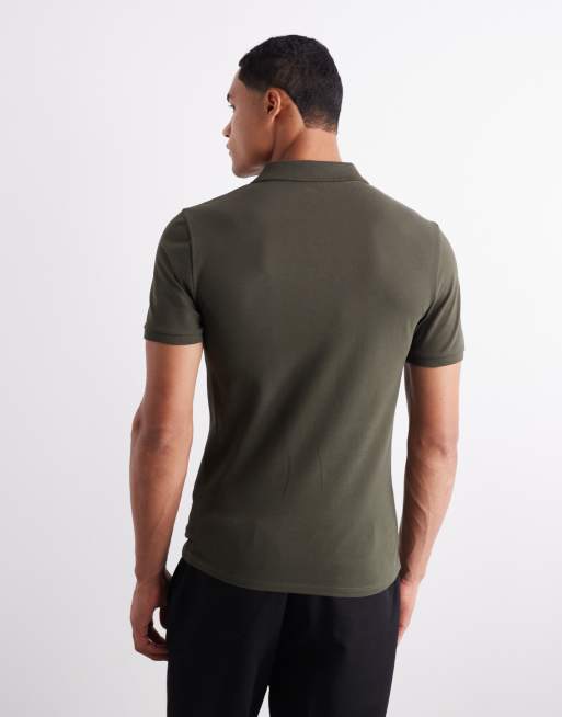 ASOS DESIGN - Basisdele - Mørkegrøn tætsiddende polo i piqué  , 3 af 6