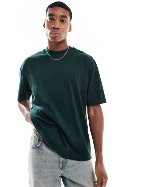 ASOS DESIGN - Basisdele - Oversized mørkegrøn T-shirt - view 1