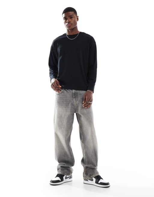 ASOS DESIGN - Basisdele - Oversized sort T-shirt med lange ærmer, 2 af 4
