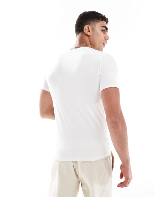 ASOS DESIGN - Basisdele - Pakke med 2 cremehvide og tætsiddende T-shirts  , 3 af 4