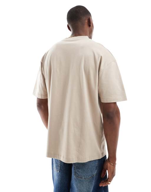 ASOS DESIGN - Basisdele - Pakke med 2 oversized T-shirts i koksgrå og beige , 3 af 4