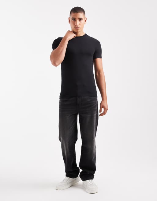 ASOS DESIGN - Basisdele - Pakke med 2 tætsiddende T-shirts i sort/hvid, 2 af 5