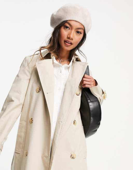 ASOS DESIGN – Baskenmütze aus Wolle in Stein, 2 von 4