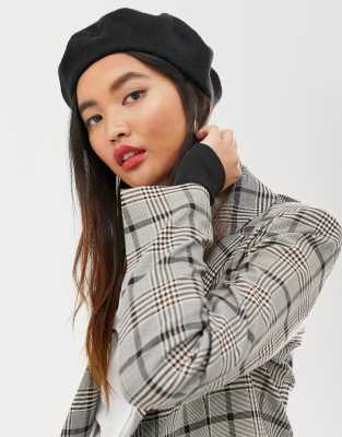asos design -  – Baskenmütze aus Wolle-Schwarz