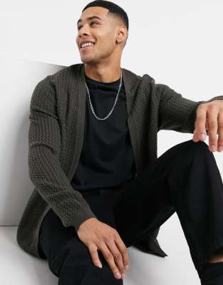 asos long grey cardigan