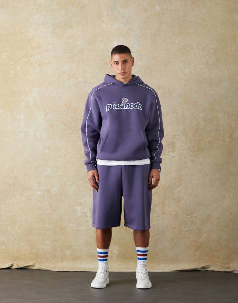 ASOS DESIGN basketball shorts with sporty rubberised print in navy (part of a set) - view 1