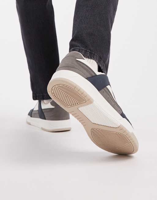 ASOS DESIGN - Baskets à empiècements - Bleu marine/gris, 4 de 5