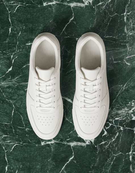 ASOS DESIGN - Baskets à lacets avec empiècements texturés - Blanc - view 1