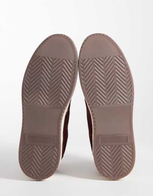 ASOS DESIGN - Baskets à lacets en daim avec empiècements et détails blanc cassé - Bordeaux, 5 de 5
