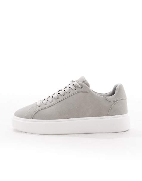 ASOS DESIGN - Baskets à lacets et semelle blanche - Gris - view 1