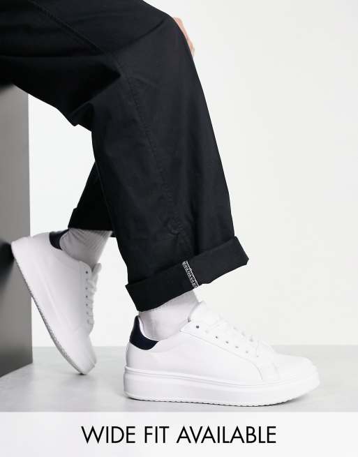 ASOS DESIGN - Baskets à semelle chunky avec talon contrastant - Blanc