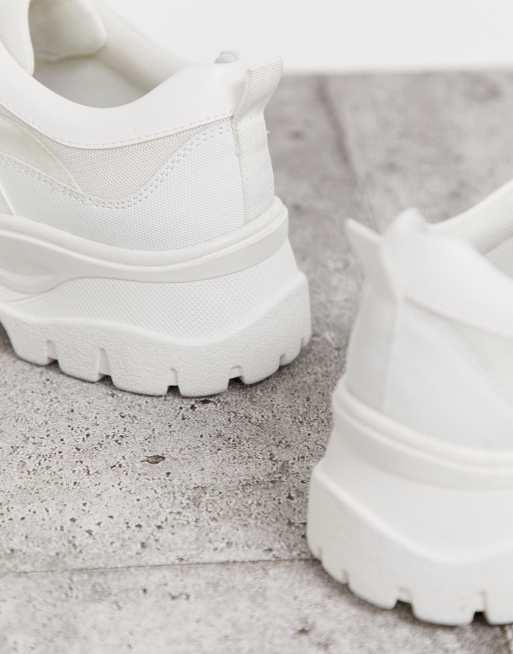 ASOS DESIGN - Baskets à semelles épaisses avec brides - Blanc, 3 de 4