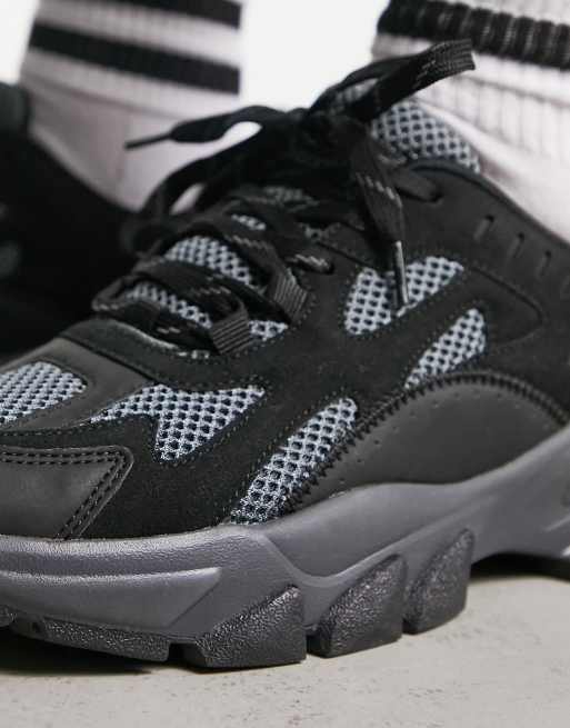 ASOS DESIGN - Baskets chunky en tulle et imitation daim - Noir, 3 de 4