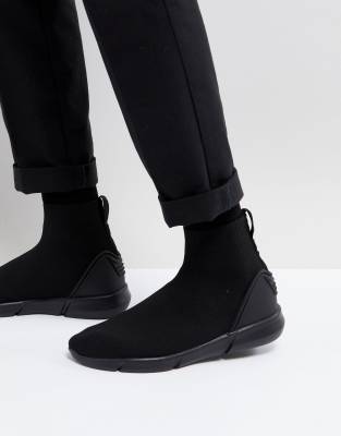 ASOS DESIGN Baskets effet chaussette en maille Noir ASOS