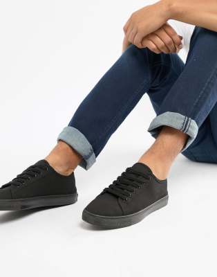 basket en toile noire homme